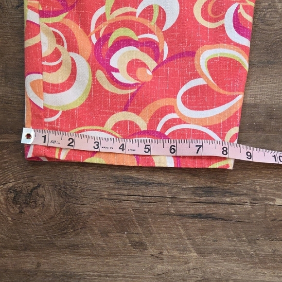 Ruby Rd. Capris With Pink Orange White & Purple Swirl Design Cotton Women's 14 - Picture 11 of 12